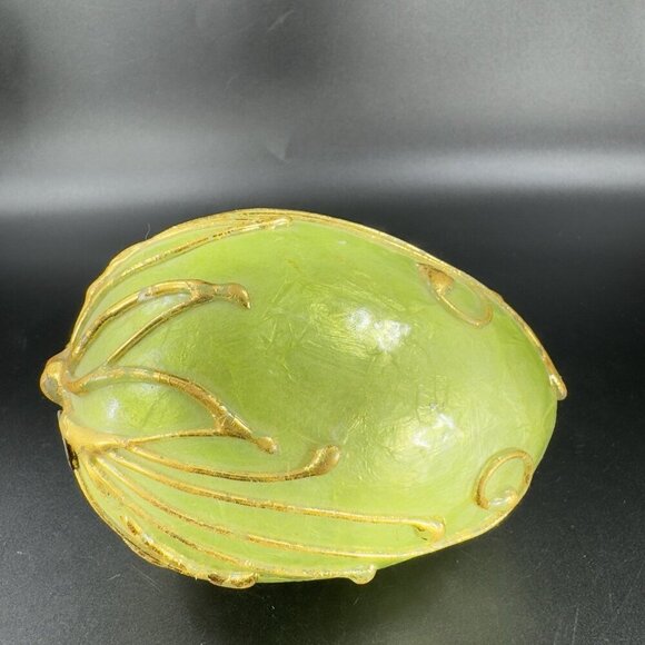 Katherine's Collection Retired Large Egg Green Painted Gold Lines Figurine VTG - Picture 11 of 13